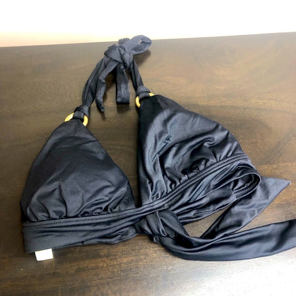 Swim Systems Collection black bikini top with gold hardware size medium